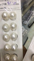 [ELEISPL] 10 pairs AAA Grade 9.5-10mm Teardrop Real Pearl half hole beads