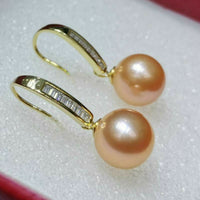 10-11mm round pink pearl earring for women sterloing silver FW pearls