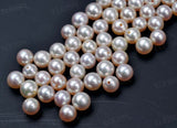 fine lots half drilled 5-6mm round freshwater pearl for pendant earring ring