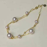 Stunning 2rows natural pearl 18k chain necklace white or purple option