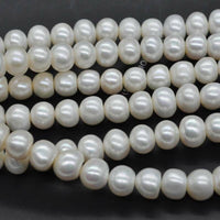 wholesale 3 strands big 9.5-10*10-11mm bread shape real freshwater pearl strings