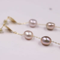 10mm Baroque freshwater pearl style dangle earring 12cm length style