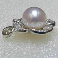 Newly Gorgeous 12mm round Pearl white freshwater pearls pendant sterling silver