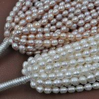 wholesale 6 strands 6-6.5*7-9mm freshwater rice pearl free shipping