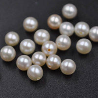 High quality 4-4.5mm round half drilled freshwater pearl lots #Q20272