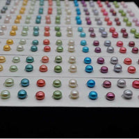 Gorgeous colors loose freshwater pearl button half drilled beads 5-6mm diy