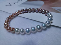 AAA wholesale 10strands 6-7mm freshwater pearl bracelets near potato elastic