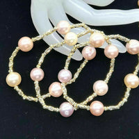 10 pcs 10-11mm near round Freshwater pearl wholesale bracelet elastic style