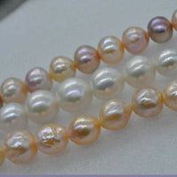 High luster natual furrow big Freshwater pearl strand 16" various option