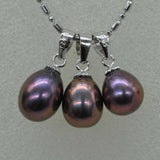 fine black drop rice real pearl pendants wholesale without chain  Q30317