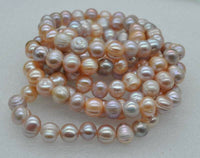 Wholesale 50 strand luster natural color 9*10mm FW pearl Elastic bracelets