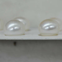 [ELEISPL] 10 pairs big button freshwater pearl half hole loose beads 12.5-13mm 14-14.5mm