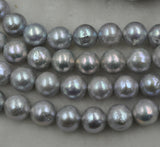 Free shipping wholesale 10.5-12mm gray Furrow Kasumi pearl strand 1 string