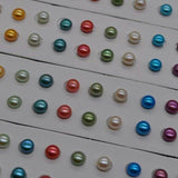 Gorgeous colors loose freshwater pearl button half drilled beads 5-6mm diy