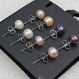 wholesale 100 pairs freshwater pearl earring 4mm 5mm 6mm 7mm 8mm 9mm 10mm s925