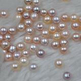 High quality 4-4.5mm round half drilled freshwater pearl lots #Q20272