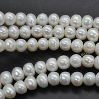 wholesale 3 strands big 9.5-10*10-11mm bread shape real freshwater pearl strings