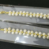 wholesale lots 5-6mm handmade real pearl bracelets white golden chain bangle