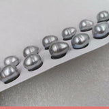 [ELEISPL] 10 pairs baroque drop 12-13*13-16mm grey half drilled freshwater pearl