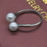 wholesale 10 pcs 6-6.5mm gray freshwater pearl mix style rings Free shipping