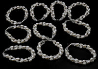 Free Handmade real freshwater pearl rice Bracelet magnetic clasp