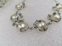 Genuine 12mm natural baroque freshwater pearl bracelet chain 17-20cm