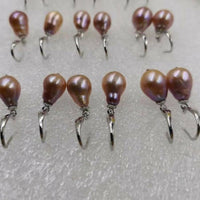 Baroque drop natural colour pearl dangle earring 8-9*11-12mm size