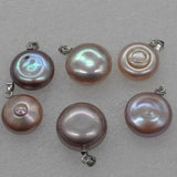 wholesale 10 PCS 15-18mm smooth coin freshwater pearl pendants Q30356