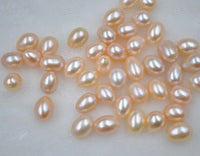 fine lots of rice drop real cultured freshwater pearl half drilled loose beads