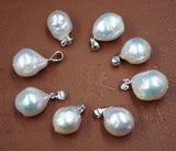 wholesale 12 PCS mix 12-14mm white Kasumi cultured pearl Pendants