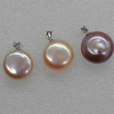 wholesale 10 PCS 15-18mm smooth coin freshwater pearl pendants Q30356