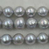 Free shipping wholesale 10.5-12mm gray Furrow Kasumi pearl strand 1 string