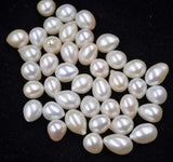 wholesale 120 PCS 7-8mm Half hole freshwater pearl loose beads drip rice