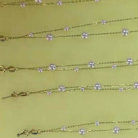 AAA 2lines G18K chain necklace white akoya pearl women's jewelry