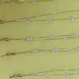 AAA 2lines G18K chain necklace white akoya pearl women's jewelry