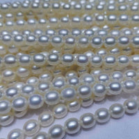 AAA++ Lots fine 6-7mm rice white freshwater pearl strings