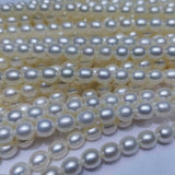 AAA++ Lots fine 6-7mm rice white freshwater pearl strings