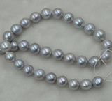 Free shipping wholesale 10.5-12mm gray Furrow Kasumi pearl strand 1 string