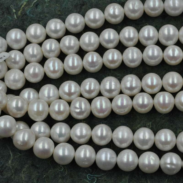 wholesale 11-13mm white freshwater cultured pearl strand 40cm near round beads