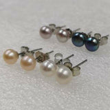 wholesale 100 pairs freshwater pearl earring 4mm 5mm 6mm 7mm 8mm 9mm 10mm s925