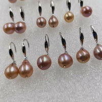 Baroque drop natural colour pearl dangle earring 8-9*11-12mm size