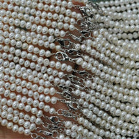 ELEISPL wholesale 4-5mm near round potato genuine natural pearl necklace #Q30218