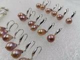 Baroque drop natural colour pearl dangle earring 8-9*11-12mm size