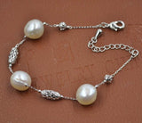 Baroque 11-12mm rare Kasumi real pearl bracelet  Q20955