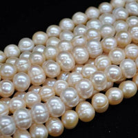 Wholesale 9-10mm natural color near potato Freshwater pearl strings 38cm