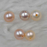 High quality 4-4.5mm round half drilled freshwater pearl lots #Q20272