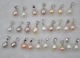 Lots 30 PCS drop pearls pendants mixed freshwater pearls 925 silver hook