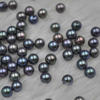 High quality 4-4.5mm round half drilled freshwater pearl lots #Q20272