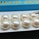 Stunning lots 12 pairs 13mm button freshwater pearl half drilled