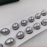 [ELEISPL] 10 pairs baroque drop 12-13*13-16mm grey half drilled freshwater pearl